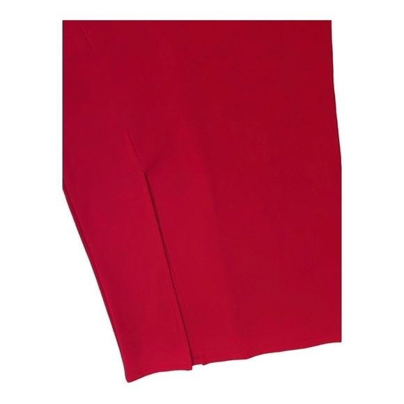 Forever 21 Women S Red Strapless Knit Midi Dress Long Slit Form Fitting BodyCon - Picture 3 of 7